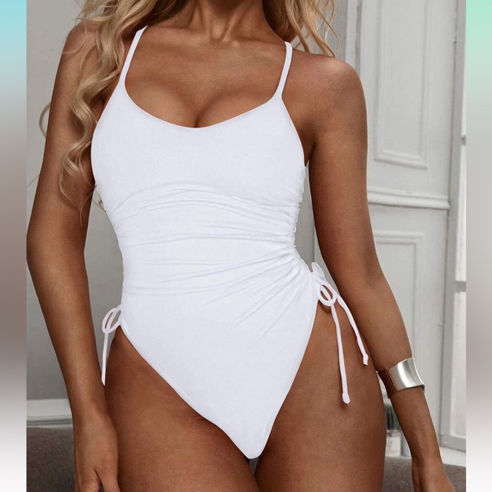 Womens One Piece Swimsuit Ruched High Cut Tummy Control Bathing Suit